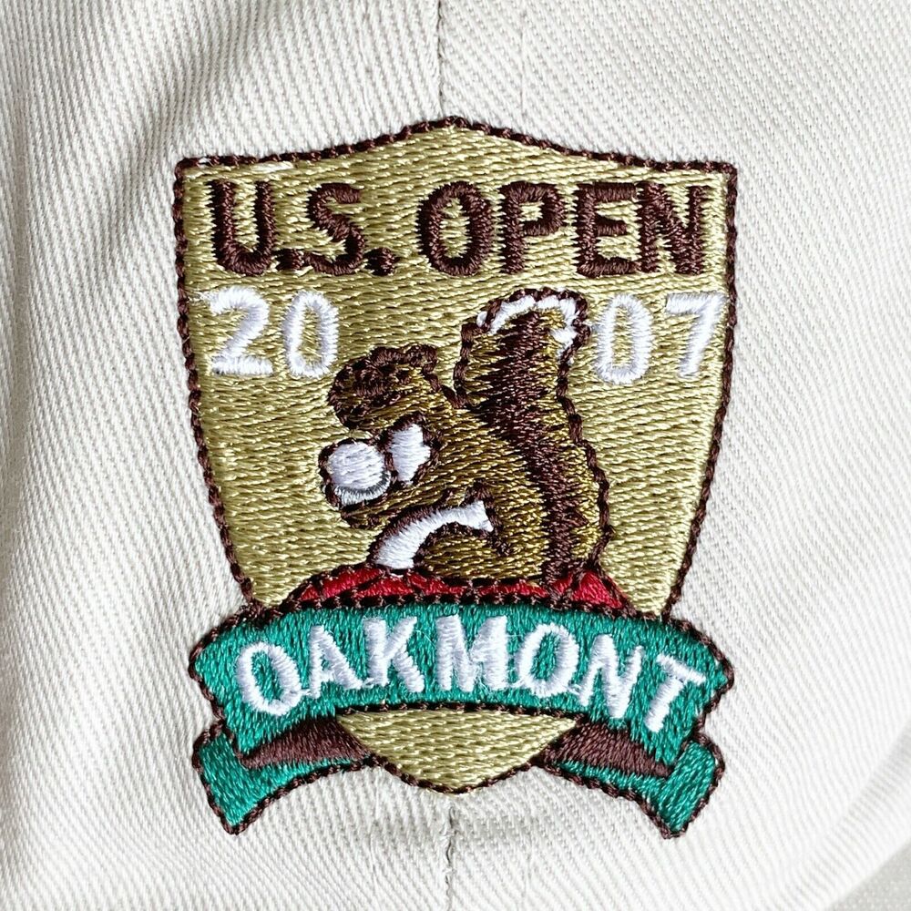 US Open Golf Hat NEW USGA Championship 2007 Oakmont Beige Cotton Logo - Picture 2 of 7